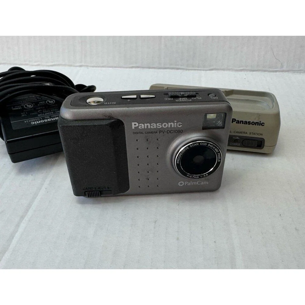 Panasonic Digital Camera PV-DC180 PalmCam w/ Charger Station Memory Card Japan